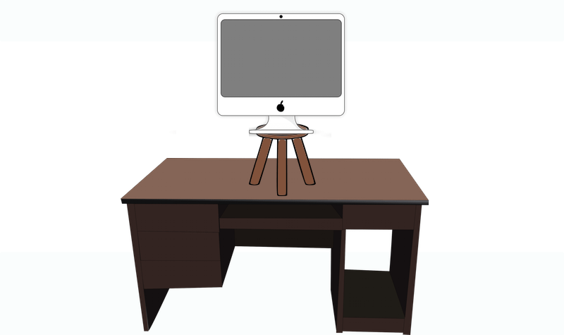 schéma d'assemblage d'un bureau debout à partir d'autres meubles